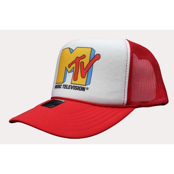 MTV Trucker Hat Mesh Hat New Adjustable Hat Vintage Music Television Retro Hat - Picture 3 of 3